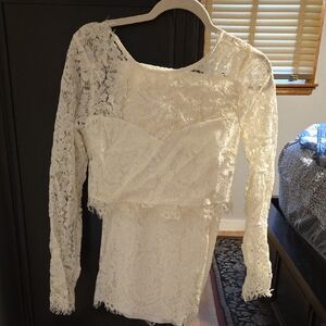 Lulu's Cream Lace Jumpsuit